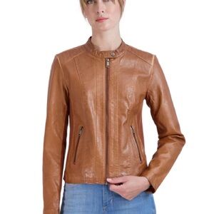 Sebby Collection Faux Leather Moto Jacket – Size M
